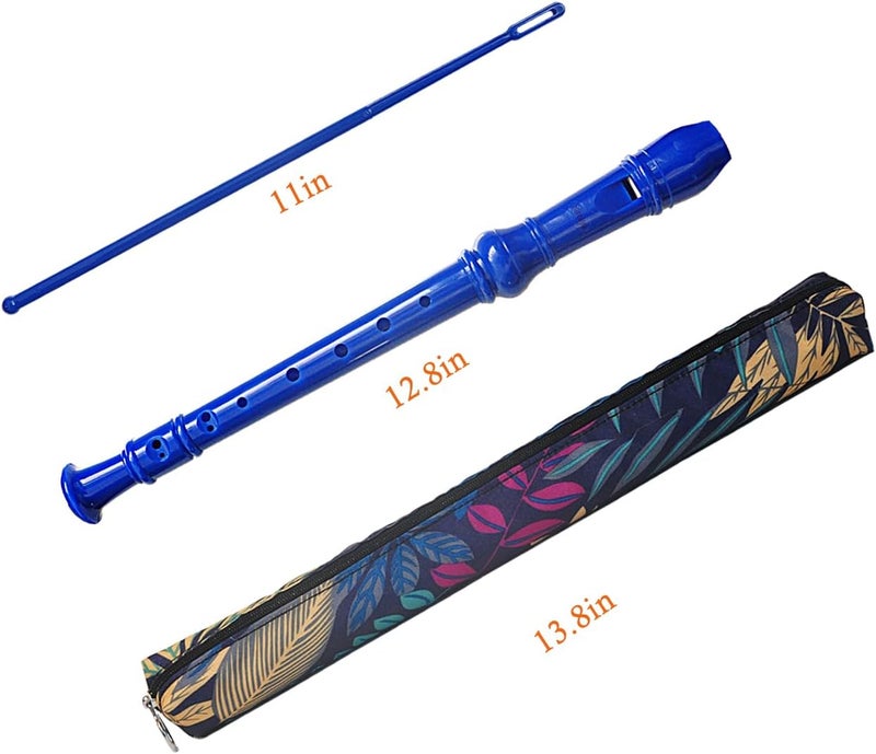 Farcaya Soprano Recorder Instrument for Beginners German Style C Key 8 Hole Descant Music with Clean Rod Storage Case (Blue) - Image 5